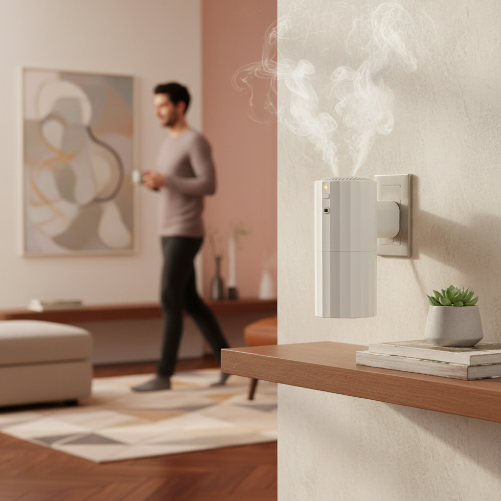 Aireo Plug – Diffuseur par Nébulisation lifestyle d'intérieur, parfum d'ambiance · Note de tête · Essentia Scent
