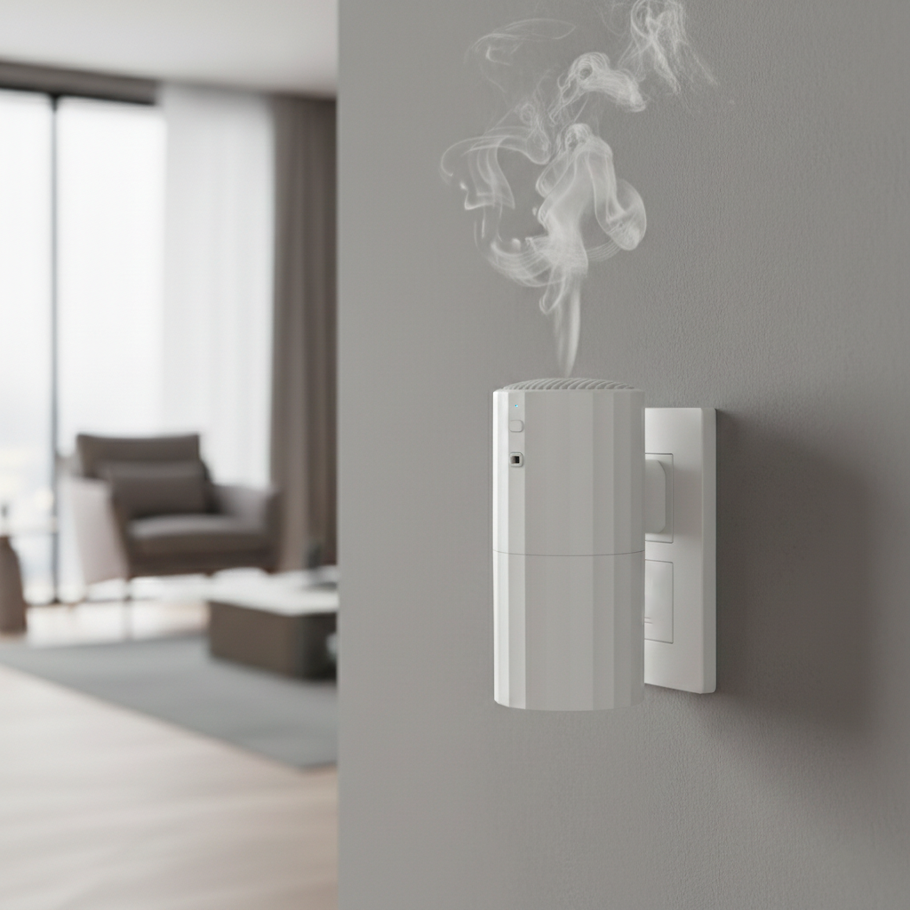 Aireo Plug – Diffuseur par Nébulisation diffusé en pièce de vie, parfum d'ambiance · Notes olfactives Essentia Scent