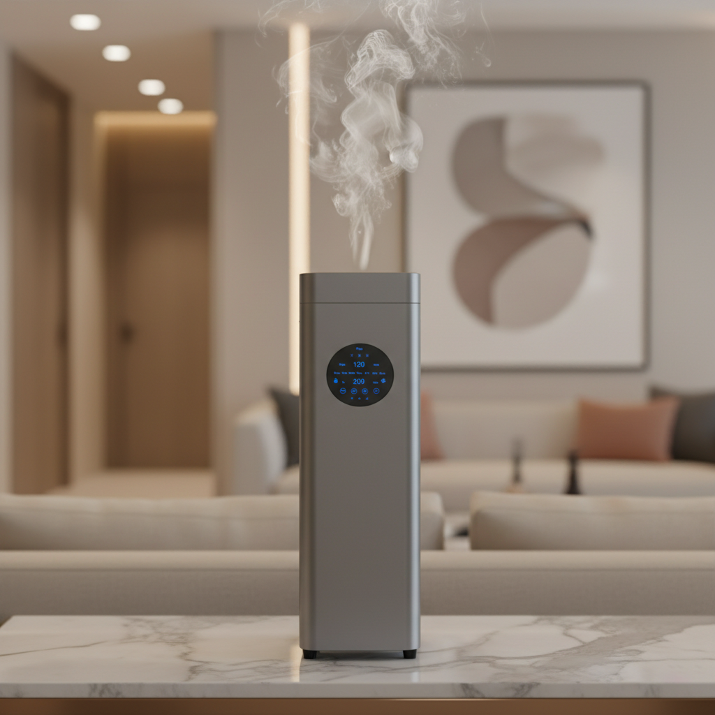 Ambiance d'intérieur Altura – Diffuseur par Nébulisation Grand Espace, huile parfumée · et · Essentia Scent