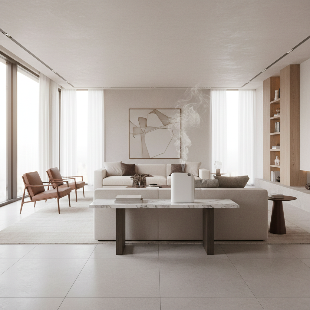 Ambiance d'intérieur Eos Pro – Diffuseur par Nébulisation Polyvalent, huile parfumée · et · Essentia Scent