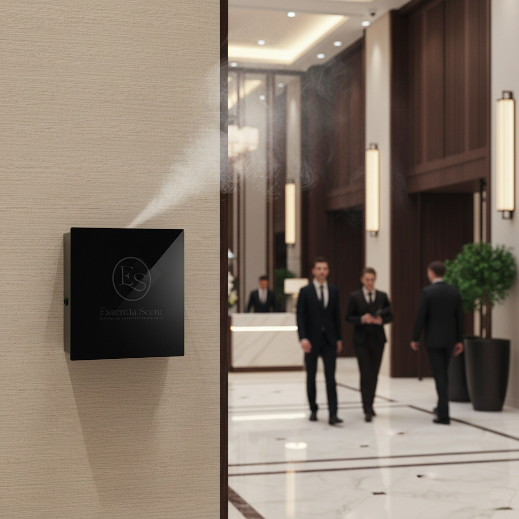 Ambiance d'intérieur Scentbox A+ – Diffuseur par Nébulisation Programmation Interne, huile parfumée · et · Essentia Scent